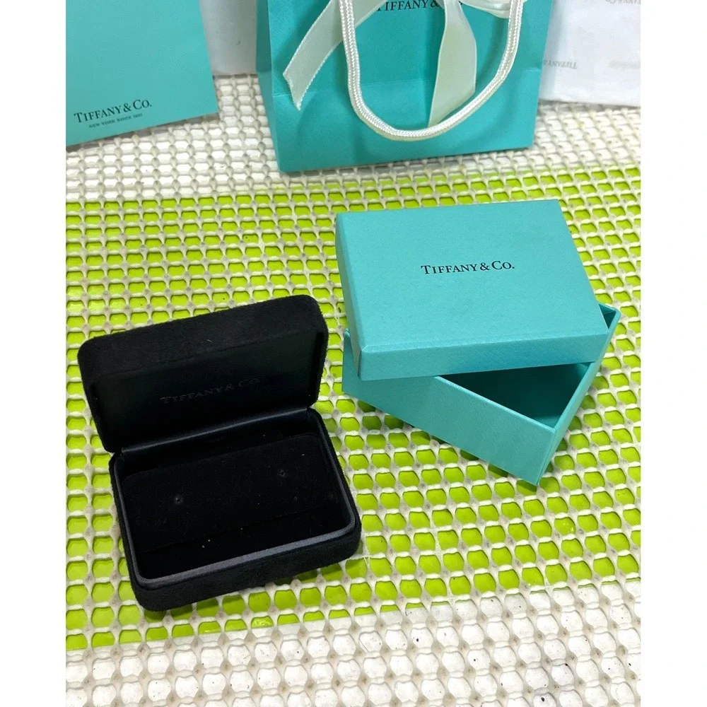 Tiffany & Co. Velvet Hinged Jewelry Box, Gift Box,Tissue Paper Shopping Bag EUC